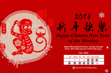 Season's greetings and best wishes for the year of the monkey (Holiday Notice)